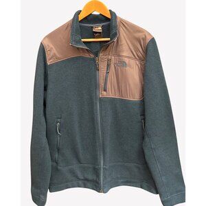 The North Face Men's Green Gray Fleece Jacket Zip Hiking Gorpcore Large Outdoors